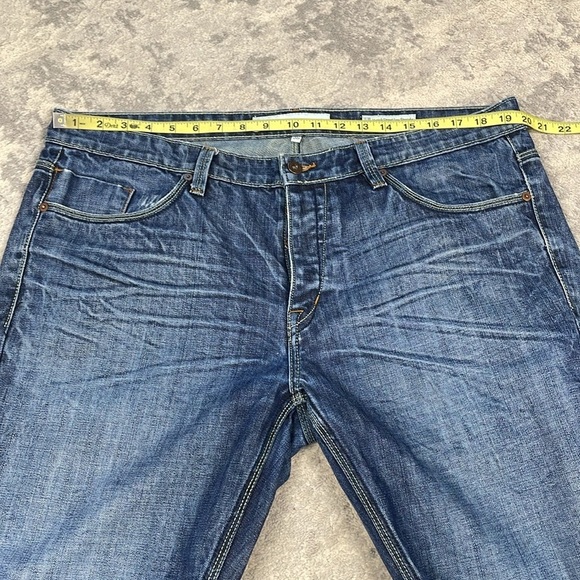 Salt Works Varick Street Low Straight Jeans Medium Wash Whiskered Sz 36x29 - Picture 7 of 10